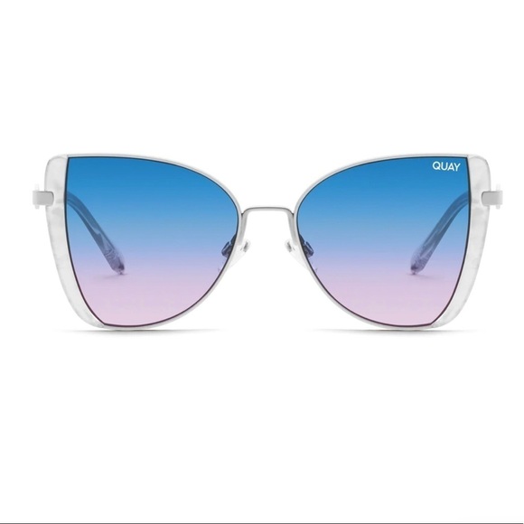 Rare Quay Australia Glow Up Oversized Butterfly Frame Sunglasses Silver Blue main image 5